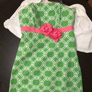 Lilly Pulitzer Green Circle Jacquard Dress